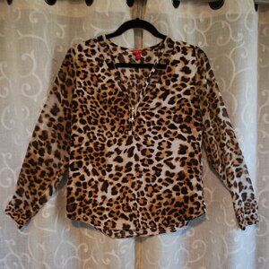 Woman's Guess Animal Leopard Print Blouse Size S